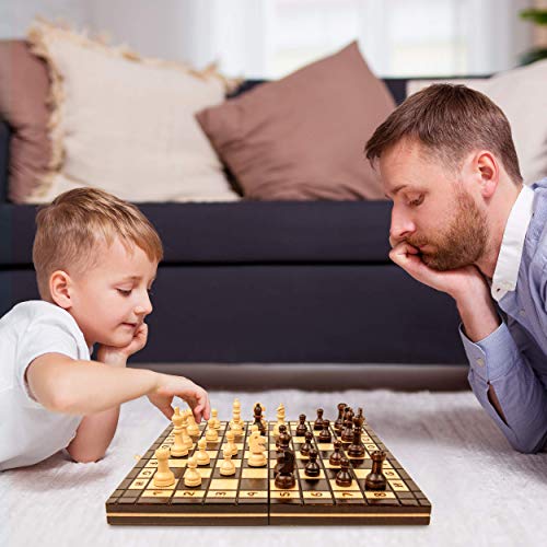 Amazinggirl Schachspiel groß Schach Schachbrett 30 cm - Staunton 3 Chess Set Tournament hochwertig Holz, klappbar Board Schachfiguren für Kinder Erwachsene