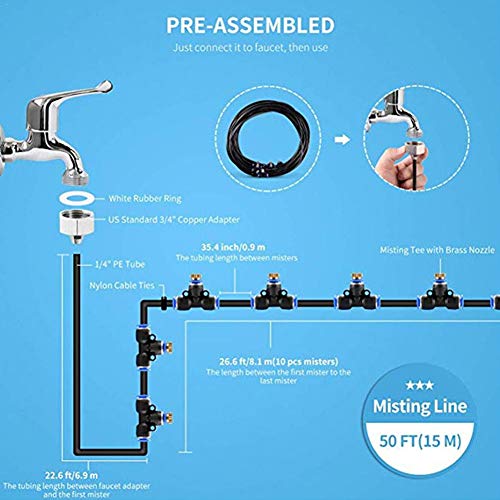 cheerfulus-1 Trampoline Sprinkler Waterpark for Kids,19.7ft Outdoor Water Play Sprinklers for Kids Fun Water Park Sprinkler,Summer Games Yard Toys
