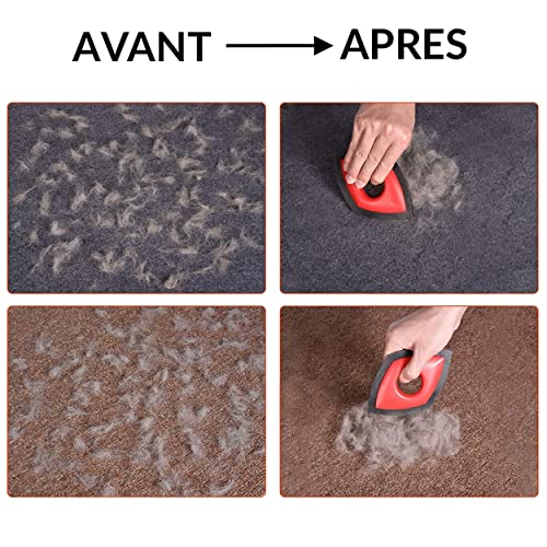 Brosse Anti Poils Chien Chat | Nettoyeur De Tapis | Enlève Poil Et Bouloche des Tapis, Vêtements, Canapé, Voiture Difficile D'accès. Rasoir Anti Bouloches Ramasse raclette Lint Remover Réutilisable