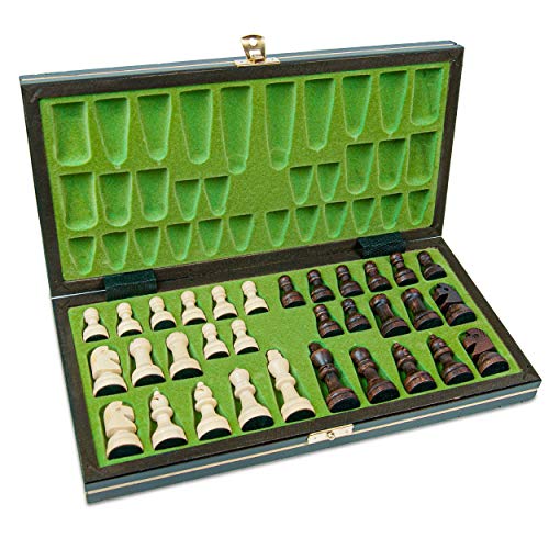 Amazinggirl Schachspiel groß Schach Schachbrett 30 cm - Staunton 3 Chess Set Tournament hochwertig Holz, klappbar Board Schachfiguren für Kinder Erwachsene