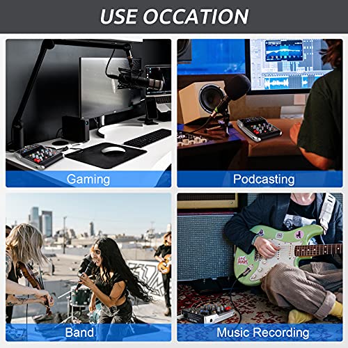 Phenyx Pro USB Audio Interface Mixer, 4-Channel, 3-Band EQ, Echo Effects, Audio Mixer with Interface to PC for Music Recording, Ideal for Live Streaming, Recording (PTX-10)