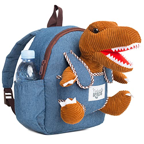 Naturally KIDS Backpack - Toddler Backpack for Girls Boys w Stuffed Animal - Gifts for 3 4 5 6 7 Year Old Boys Toys