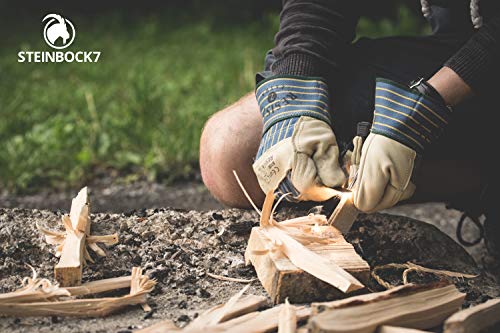 STEINBOCK7 Feuerstahl Bushcraft Pfeife Set – Magnesium Feuerstein am Paracord mit Anzünd Blasrohr und Signalpfeife