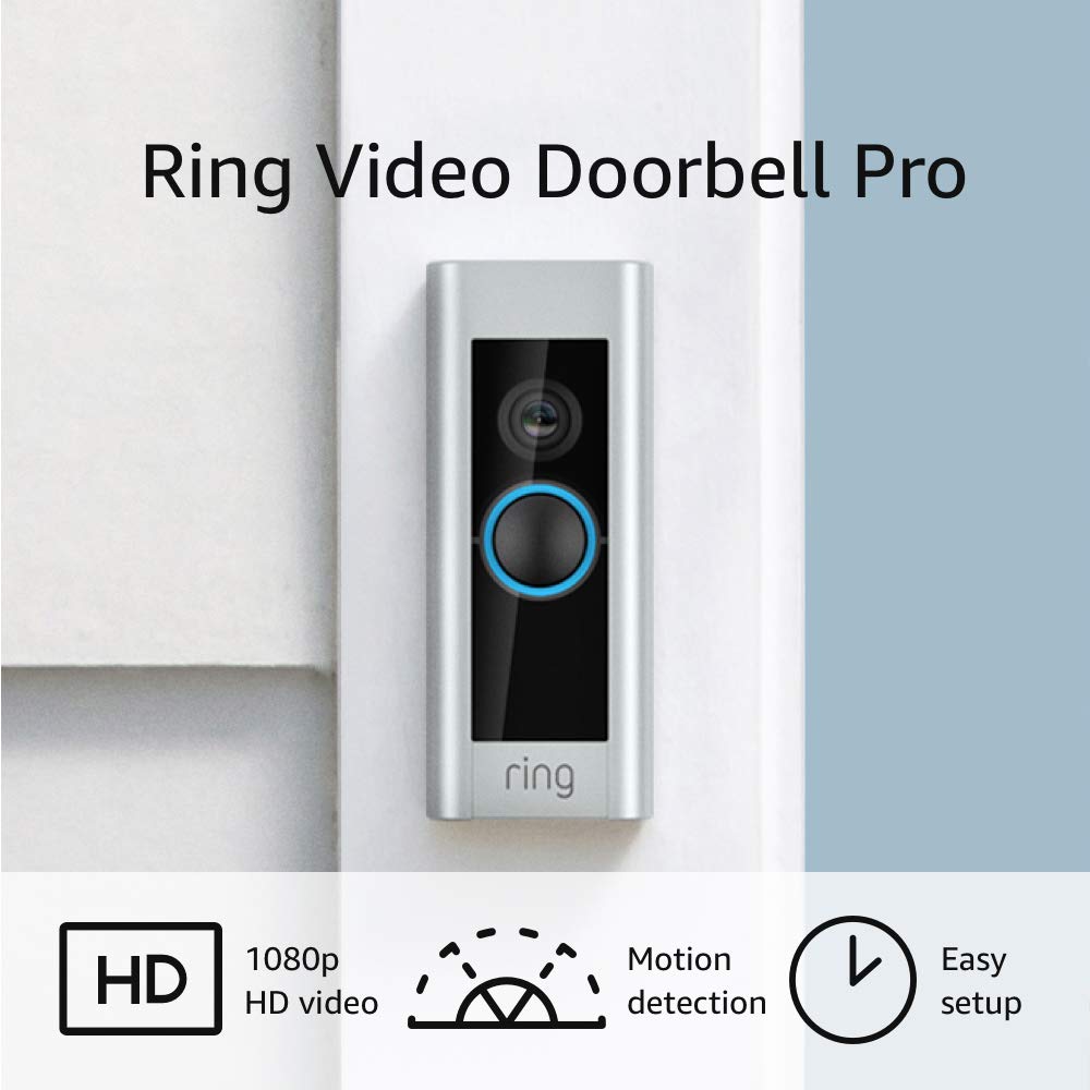 Ring Wireless Video Doorbell Pro with Chime & Transformer for iOS and Android