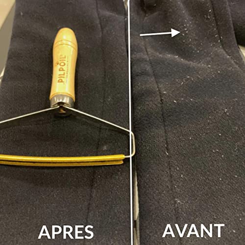Rasoir Anti Bouloche, Brosse Anti Peluche, Retire Bouloche Vêtement, Tapis, Manteau, Pull, Réutilisable Lint Remover, brosse a poils vêtement Manuel, Haute qualité, Manche en bois | Marque Pilpoil