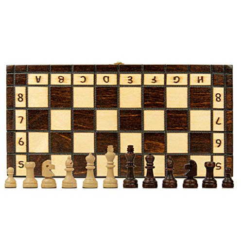 Amazinggirl Schachspiel groß Schach Schachbrett 30 cm - Staunton 3 Chess Set Tournament hochwertig Holz, klappbar Board Schachfiguren für Kinder Erwachsene