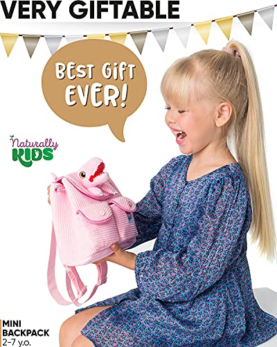 Naturally KIDS Backpack - Toddler Backpack for Girls Boys w Stuffed Animal - Gifts for 3 4 5 6 7 Year Old Boys Toys