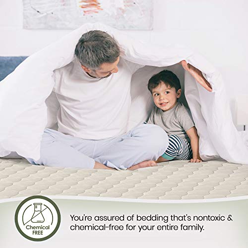 Whisper Organics 100% Organic Cotton Quilted Mattress Cover, 17" Deep - GOTS Certified