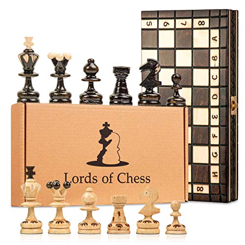 Amazinggirl Schachspiel Schach Schachbrett Holz hochwertig - Chess Board Set klappbar mit Schachfiguren groß für Kinder und Erwachsene