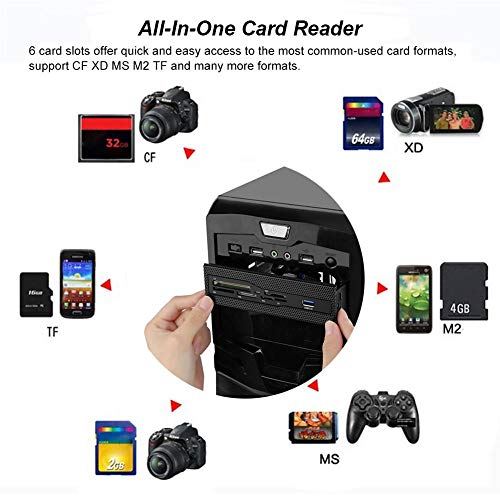 Internal Card Reader Dashboard, 5.25 In Multifunction Computer Card Reader Front Panel, Multimedia Dashboard Support for USB3.0 Port M2 SD MS XD CF TF Card