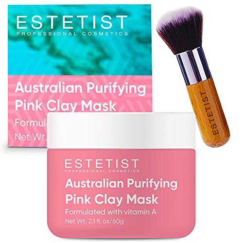 Purifying Pink Face Mask - Blackhead Remover Mask with Australian Pink Clay, Facial Mask Skin Care, Pore Cleaner and Pore Minimizer