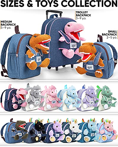 Naturally KIDS Backpack - Toddler Backpack for Girls Boys w Stuffed Animal - Gifts for 3 4 5 6 7 Year Old Boys Toys