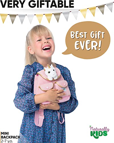 Naturally KIDS Backpack - Toddler Backpack for Girls Boys w Stuffed Animal - Gifts for 3 4 5 6 7 Year Old Boys Toys