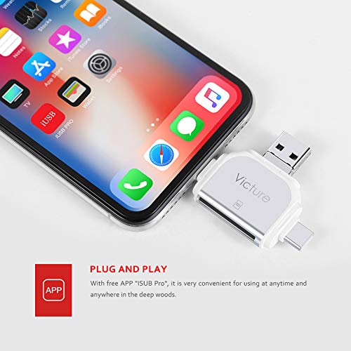Vist Trail Game Camera Viewer for iPhone iPad Mac Android, Micro SD and SD Memory Card Reader for Wildlife Surveillance Photos and Videos on Smartphone