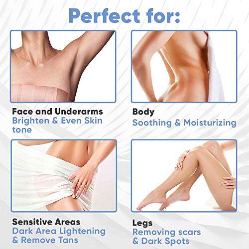 Skin Brightener Gel for Body, Face, Bikini and Sensitive Areas - Dark Spot Remover Cream