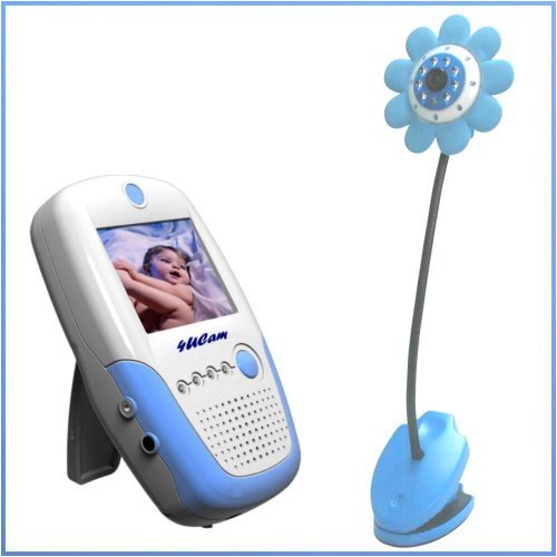 4UCam Daisy Handheld 2.5" Color Video Baby Monitor and 2.4GHz Wireless Camera - Blue - (Day & Night) (Video & Audio) Infant Nursery Monitor