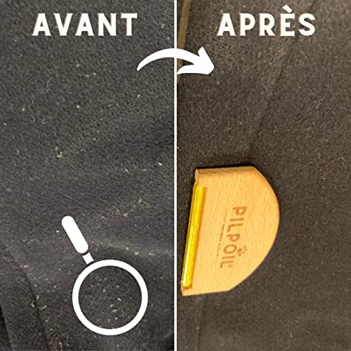 Brosse Anti Poils Animaux + Rasoir Anti Bouloche pour Vêtements en Bois, Le Rouleau élimine et nettoie Les Poils de Chiens et Chats sur Tapis, Canapé et Les Peluches des Vêtement, Pack X2 - Pilpoil
