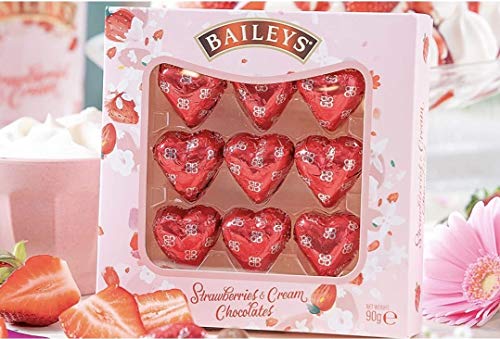 Baileys Strawberry & Cream Chocolate Selection ' Easter Egg Truffles 206g and Cream Hearts Gift Box 90g - Perfect for Easter and Valentines Celebrations