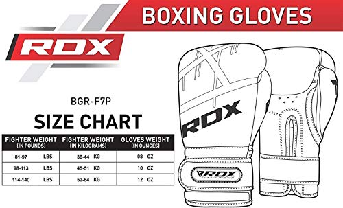 RDX Boxing Gloves for Training and Muay Thai, Maya Hide Leather Mitts for Fighting, Kickboxing, Sparring, EGO Glove for Punch Bag, Focus Pads, Thai Pad and Double End Ball Punching