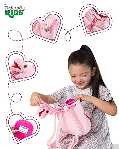 Naturally KIDS Backpack - Toddler Backpack for Girls Boys w Stuffed Animal - Gifts for 3 4 5 6 7 Year Old Boys Toys
