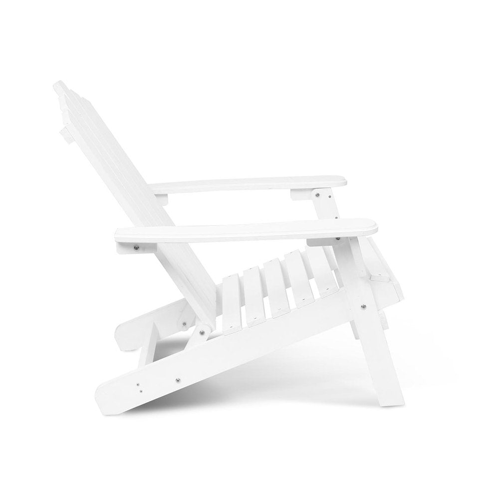 Adirondack Foldable Deck Chair - White