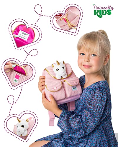 Naturally KIDS Backpack - Toddler Backpack for Girls Boys w Stuffed Animal - Gifts for 3 4 5 6 7 Year Old Boys Toys