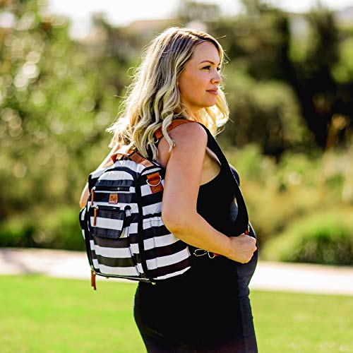Convertible Diaper Bag by Blissly for Baby Girls, Boys, Twins, Moms & Dads. 13 Total Pockets Including 4 Thinsulate by 3M Insulated Bottle Pockets, Wipe Pocket, Stroller Straps & Changing Pad.