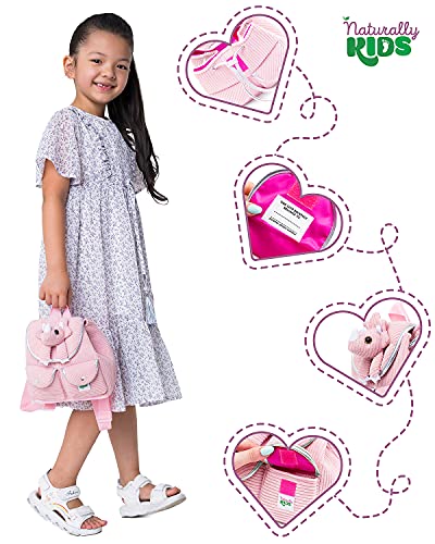 Naturally KIDS Backpack - Toddler Backpack for Girls Boys w Stuffed Animal - Gifts for 3 4 5 6 7 Year Old Boys Toys