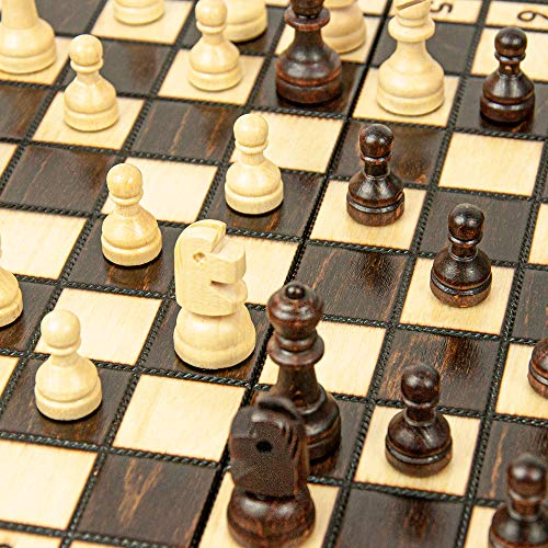 Amazinggirl Schachspiel groß Schach Schachbrett 30 cm - Staunton 3 Chess Set Tournament hochwertig Holz, klappbar Board Schachfiguren für Kinder Erwachsene