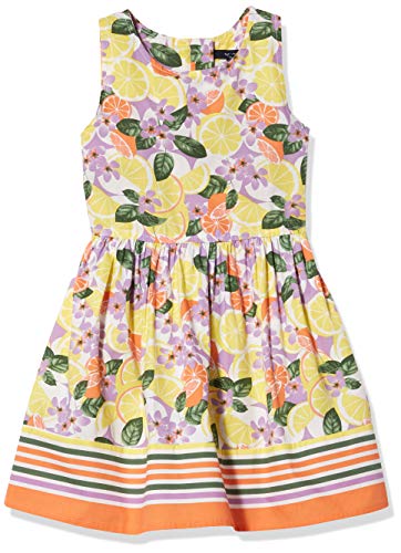Nautica Girls' Patterned Sleeveless Dress, Floral Limelight, S7