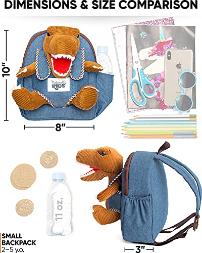 Naturally KIDS Backpack - Toddler Backpack for Girls Boys w Stuffed Animal - Gifts for 3 4 5 6 7 Year Old Boys Toys