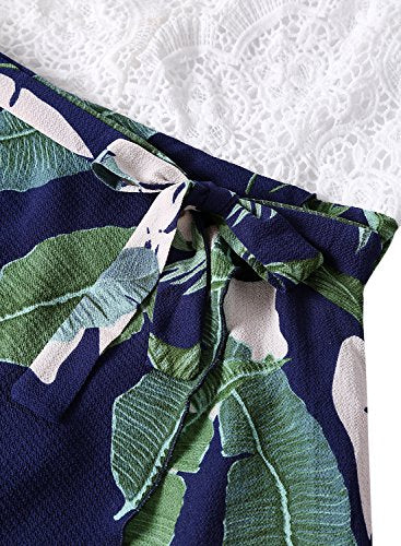 Blooming Jelly Femmes Halter Neck Deep V Asymétrique Floral Dress