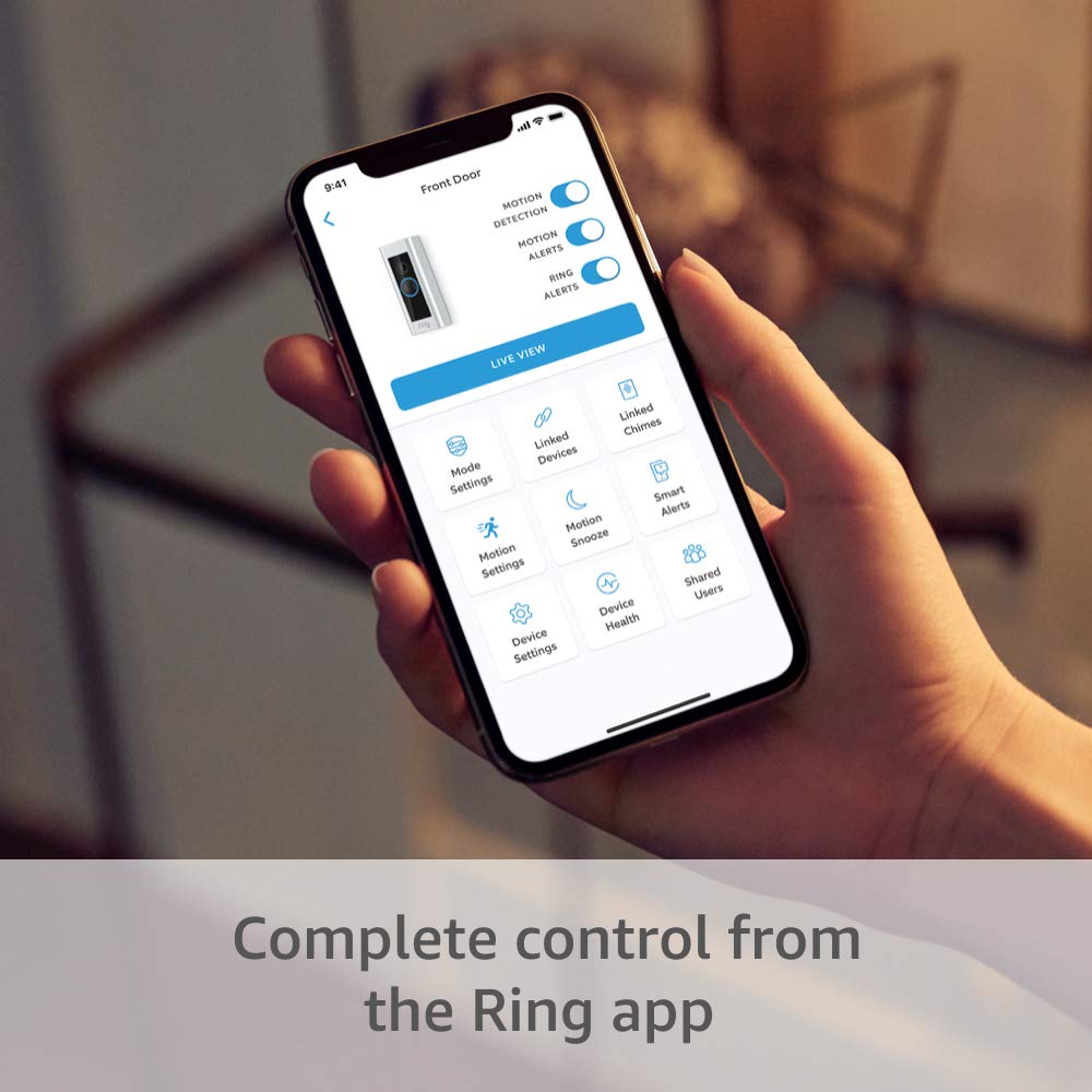 Ring Wireless Video Doorbell Pro with Chime & Transformer for iOS and Android