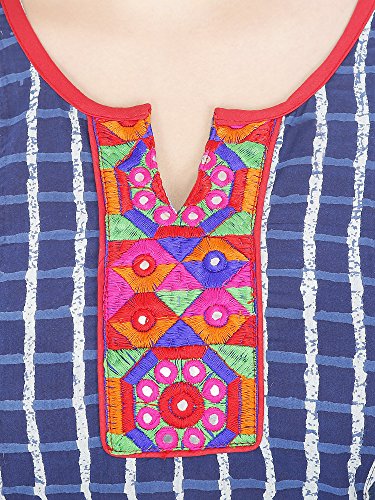 AgrohA Women's Kurta(AG5169-L_Blue_Large)