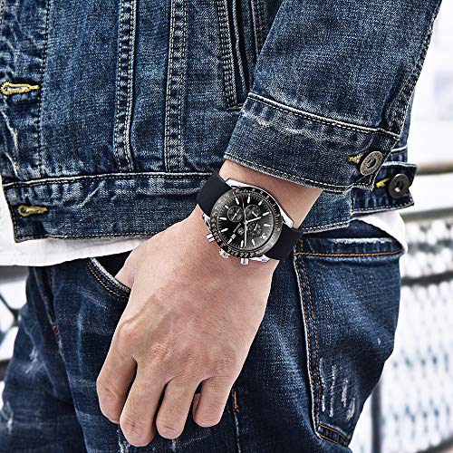 BENYAR - Stylish Wrist Watch for Men, Silicon Strap Watches, Perfect Quartz Movement, Waterproof and Scratch Resistant, Analog Chronograph Business Watches, Best Mens Gift.