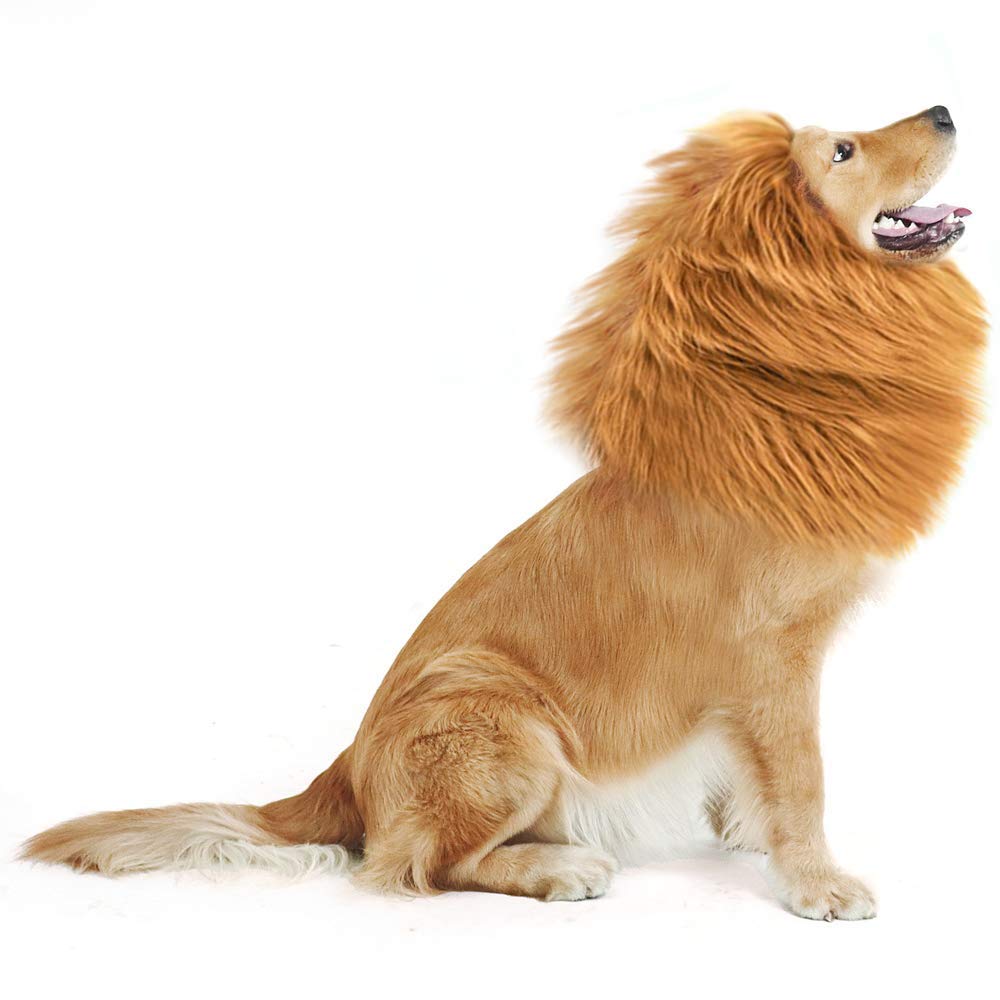 GABOSS Lion Mane Costume for Dog/Lion Wig for Large Pet Festival Party Fancy Hair Clothes, Brown