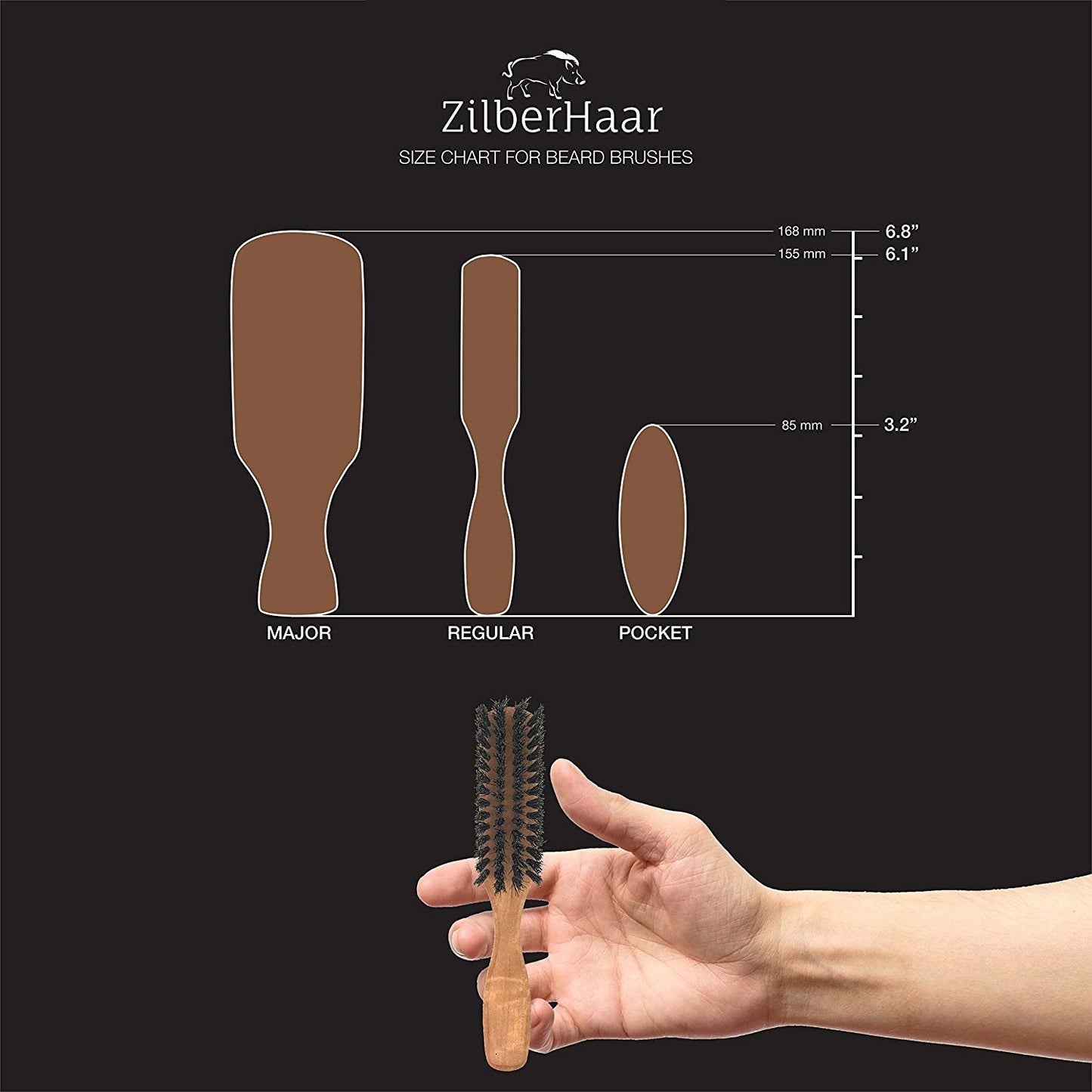 ZilberHaar Beard Brush Gift Set (Stiff)