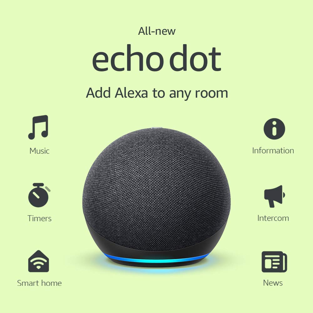 All-new Echo Dot (4th Gen) | Smart speaker with Alexa | Charcoal