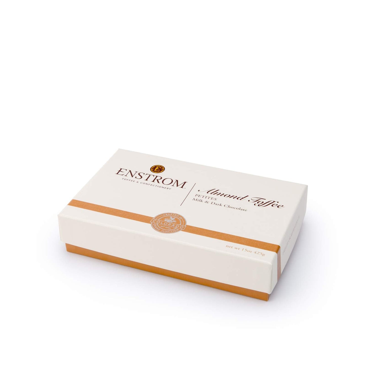 Enstrom Milk Chocolate and Dark Chocolate Almond Toffee Petites 15oz box | Bite-size | Gluten Free | Kosher Dairy | All Natural