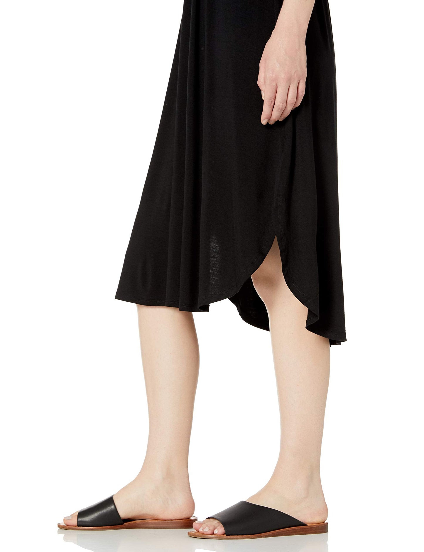 Amazon Brand - Daily Ritual Women's Jersey Sleeveless Gathered Dress, Black, Medium