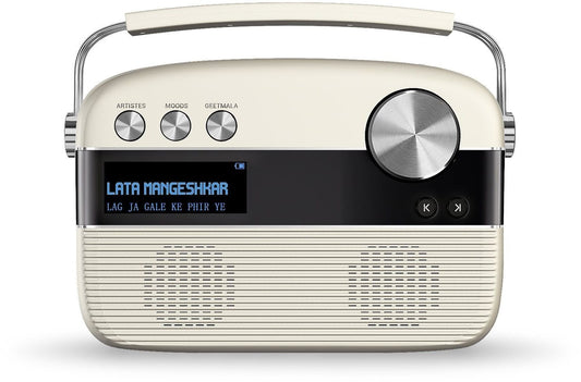 Saregama Carvaan Hindi SKU-R20008 Portable Digital Music Player (Porcelain White)
