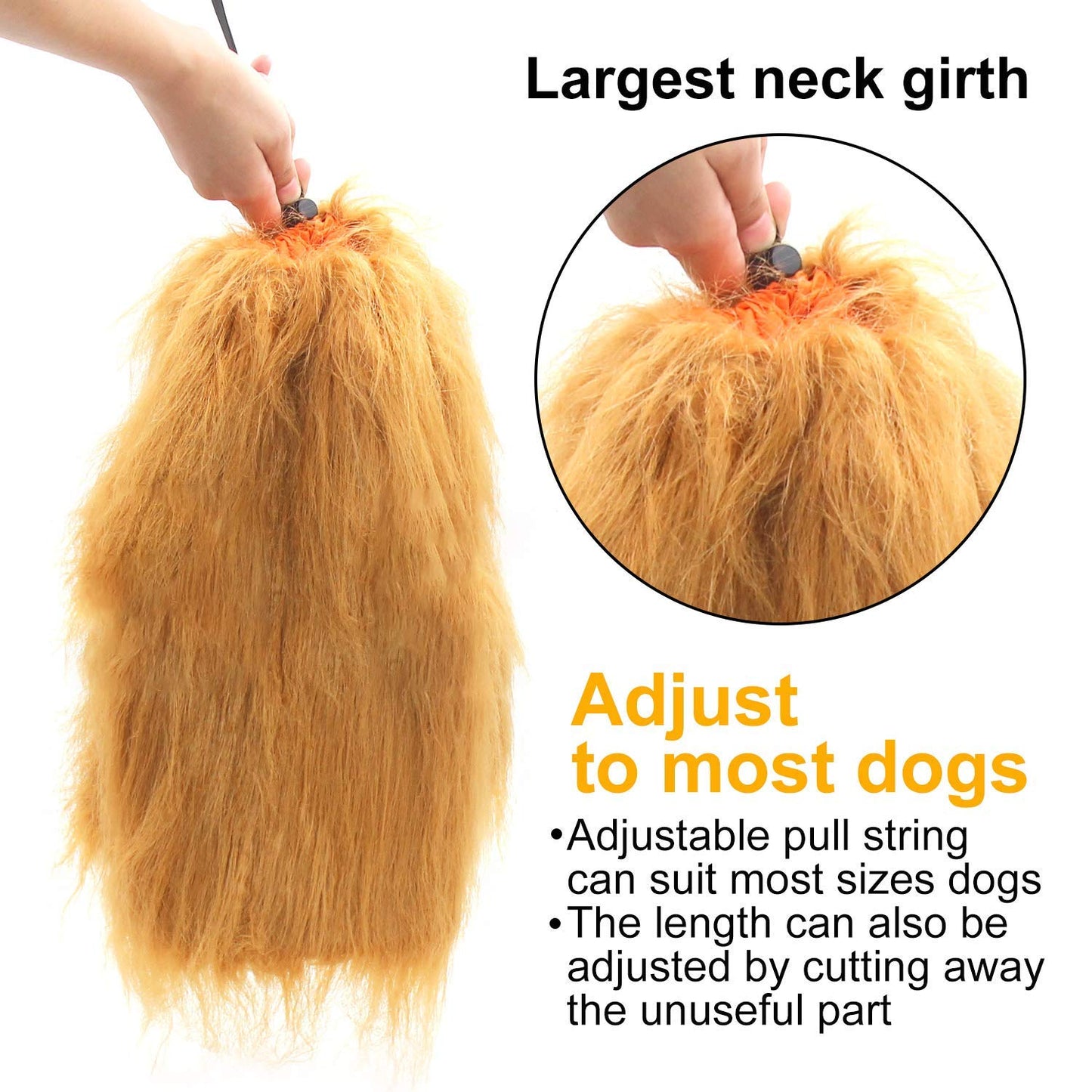 GABOSS Lion Mane Costume for Dog/Lion Wig for Large Pet Festival Party Fancy Hair Clothes, Brown