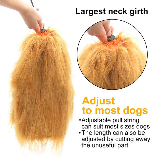 GABOSS Lion Mane Costume for Dog/Lion Wig for Large Pet Festival Party Fancy Hair Clothes, Brown