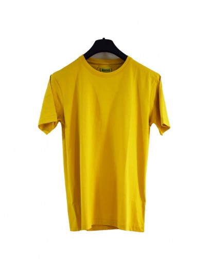 CLAWMARK Men Half sleeve Plain Golden Yellow Colour T-shirt