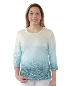 Conventional Leaf-Print Top For Women