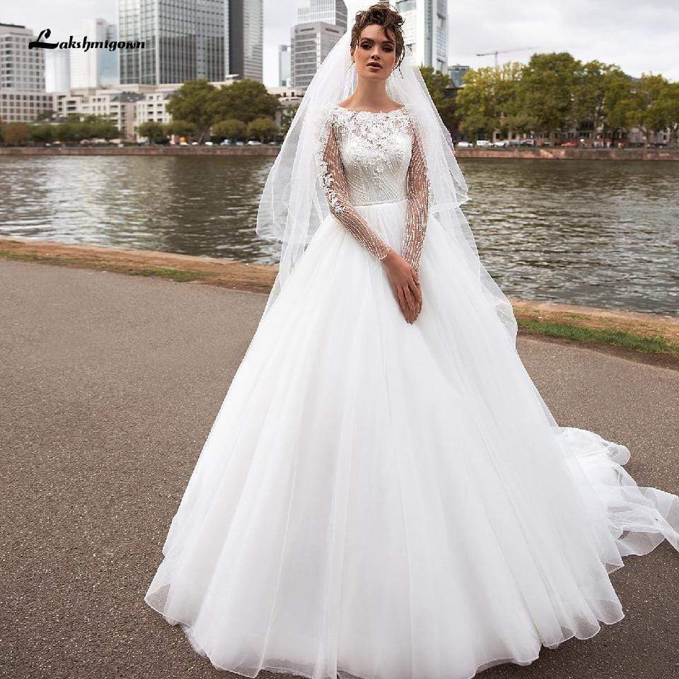 Wedding Dress A Line Style Flower Lace