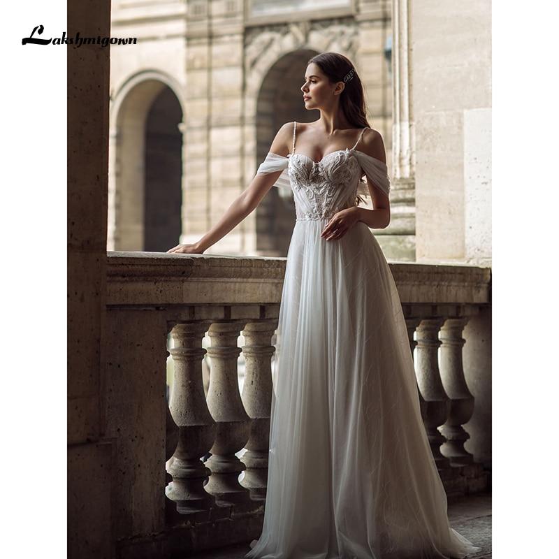 Sexy Lace Tulle Beach Wedding Dress
